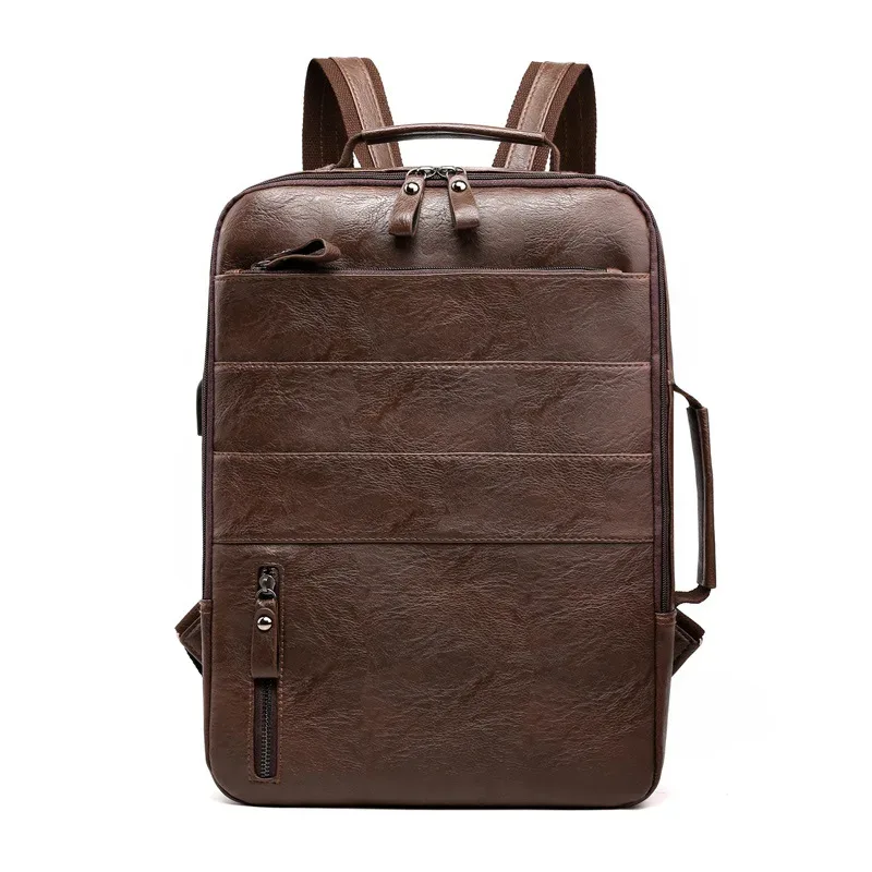 sac d'ordinateur pour affaires et loisirs, sac à dos rechargeable par usb, modèle tendance pour hommes, sac à dos de sport d'extérieur, sac à dos de voyage de grande capacité.