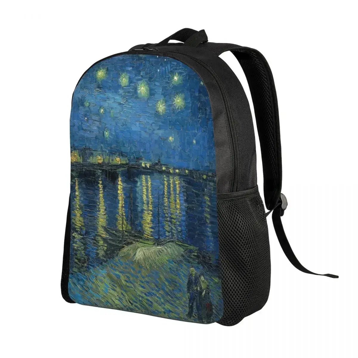 sac à dos de voyage de nuit étoilée sur le rône pour hommes et femmes, cartable d'école pour ordinateur portable, sac à dos d'étudiant, vincent van gogh