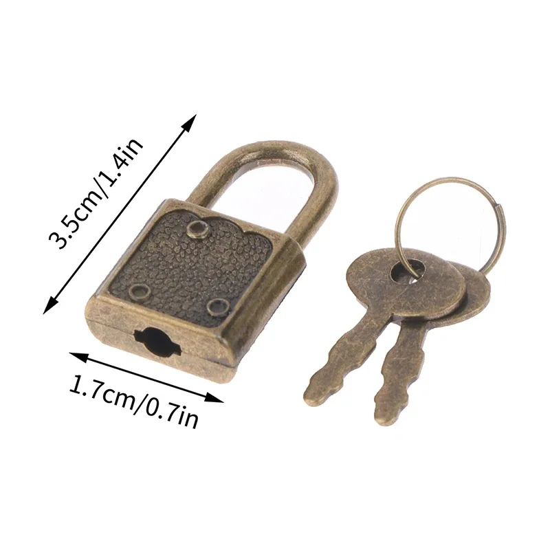 mini cadenas rectangulaires avec serrure à clé pour voyage, boîte à bijoux de mariage, journal intime, livre, valise, 1 ensemble