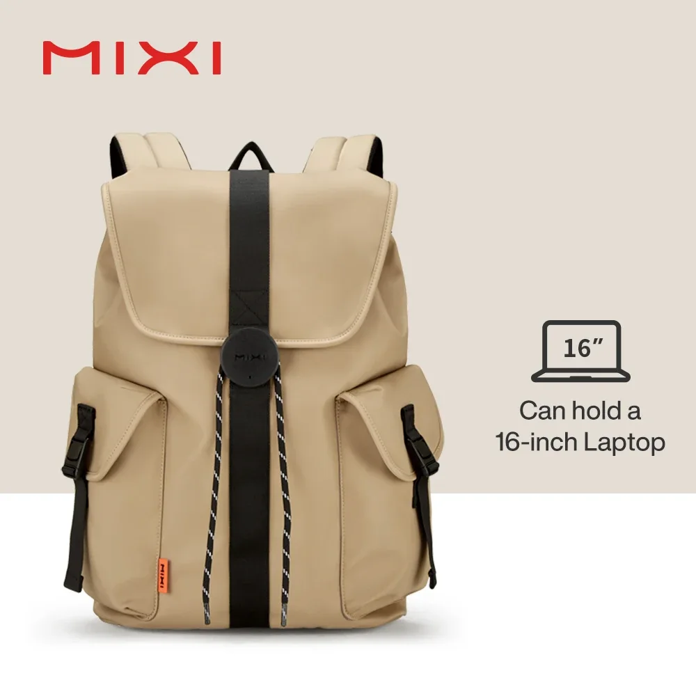 sac à dos pour ordinateur portable mixi new 16'' pour hommes, imperméable, léger, décontracté, pour voyages, école, femmes, plein air, sac à dos 17 pouces blanc m5228