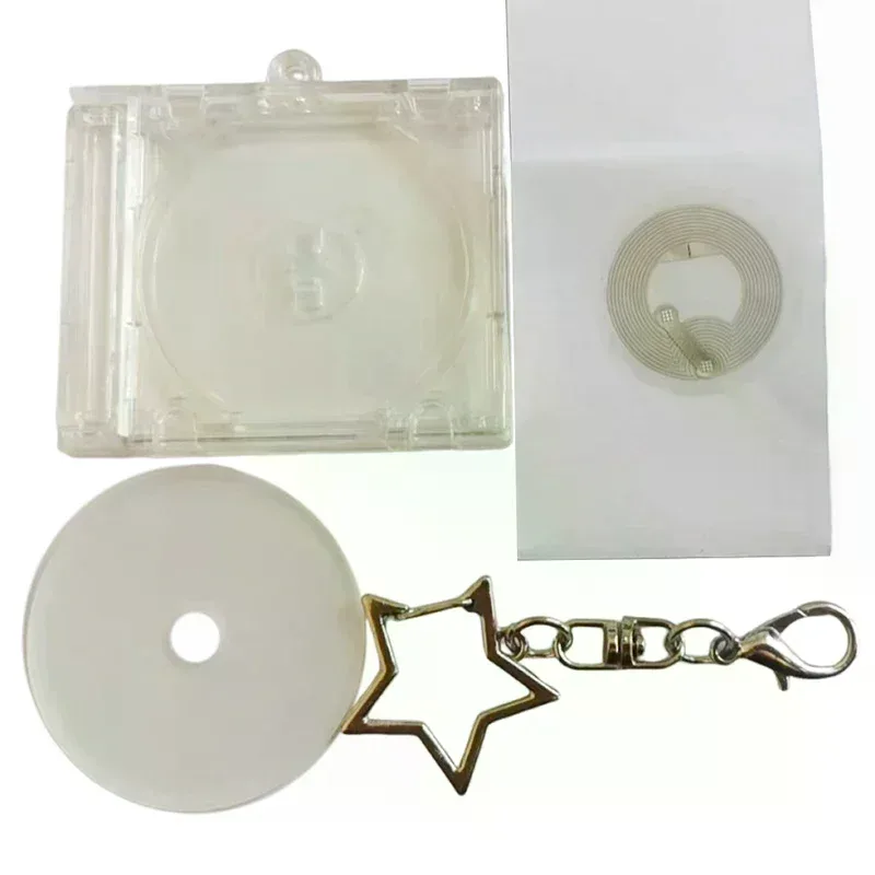 1 pièce mini fonction nfc cd disque étui sac porte-clés à breloques périphérique album commémoratif idole porte-clés bricolage sac à dos accessoires