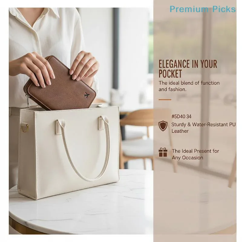porte-passeport zippé portable, grande capacité, organisateur de cartes d'identité et de billets de voyage, porte-monnaie durable et portable pour les voyages de vacances