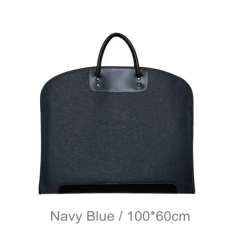 sac de transport pour costume homme haut de gamme, pour voyages d'affaires, sac à vêtements long et étendu, en tissu oxford épais, noir/bleu marine