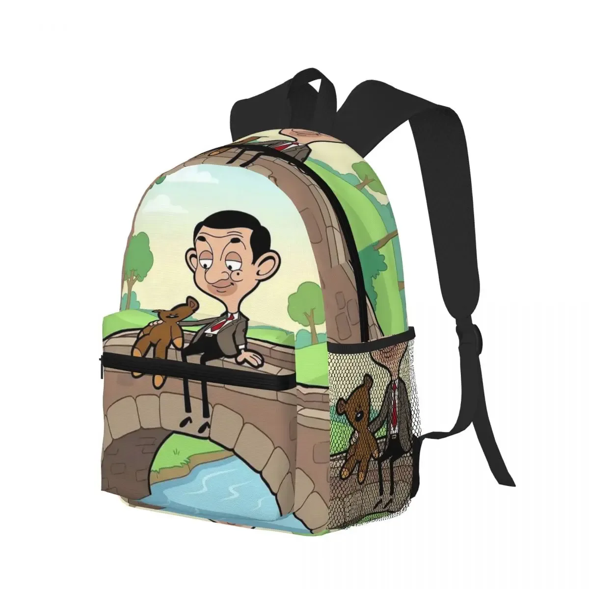 mr bean cartoon sac à dos pour étudiants, sac d'école, sac à dos de randonnée, sac à dos de voyage pour hommes et femmes, sac à bandoulière