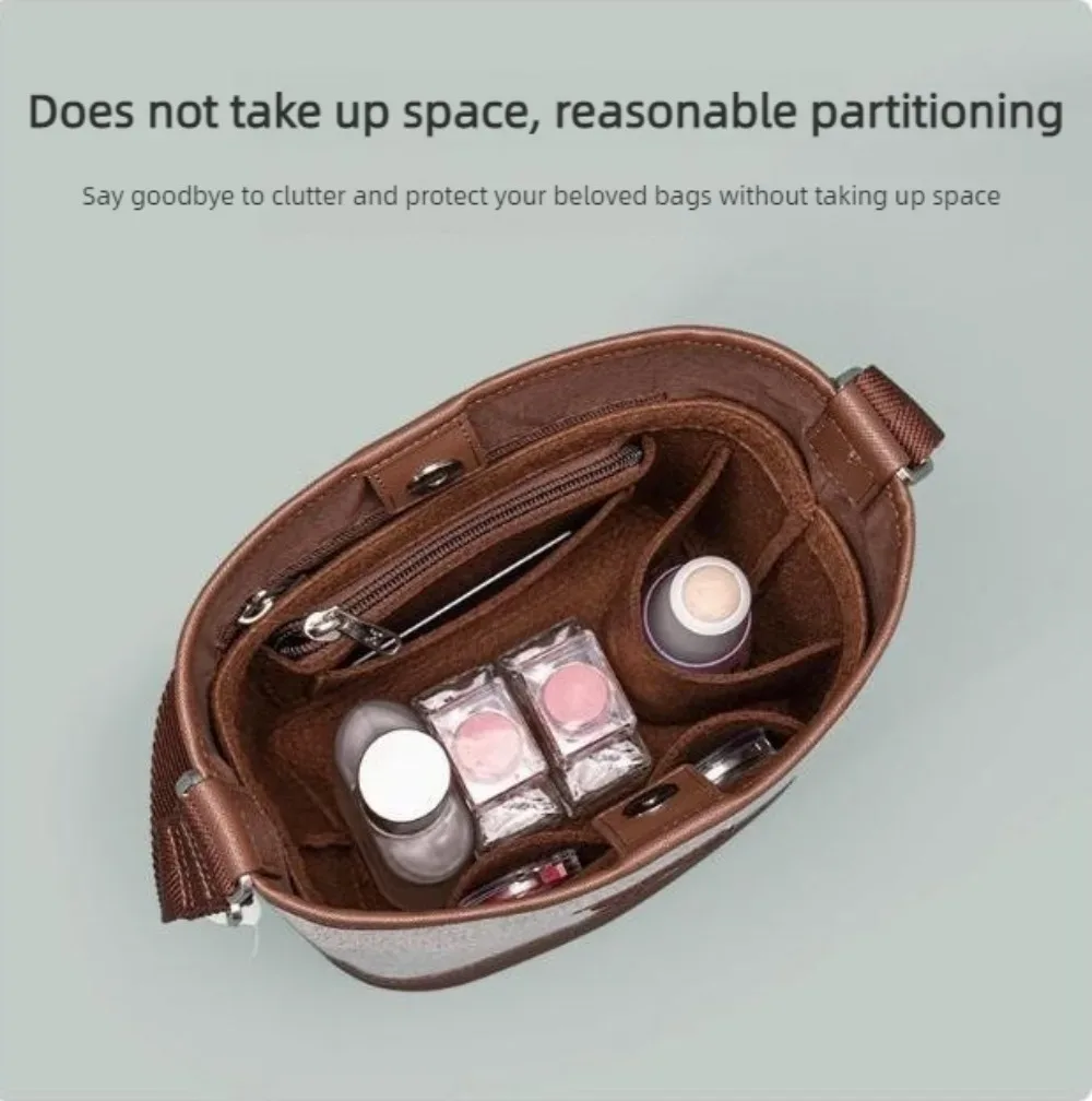 organisateur de sac à insérer en feutre, s'adapte au sac de rallye, seau fourre-tout, doublure façonnant, séparateur de sac à main intérieur avec poche à fermeture éclair, rangement léger
