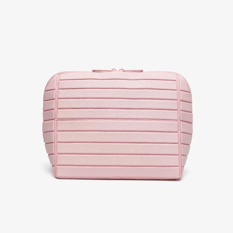 sac de rangement rayé en pvc, grande capacité, pochette de rangement pour articles de toilette de voyage en plein air, sac à cosmétiques de voyage portable, 1 pièce