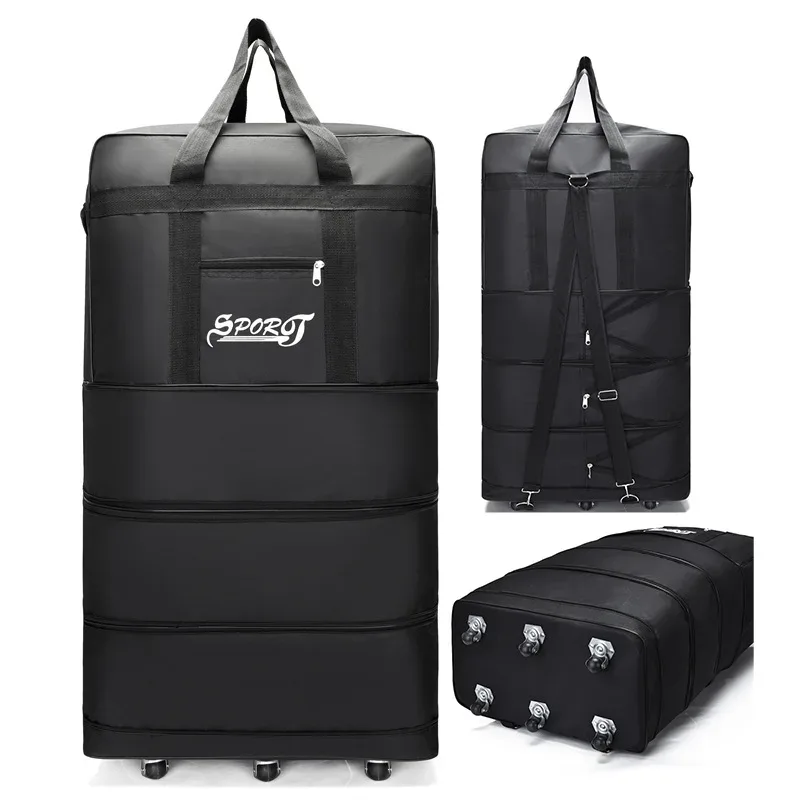 sac à dos de voyage extensible, pliable, pour la randonnée, sacs de voyage pour femmes, sac de voyage multi-couches extensible, sac à roulettes universel
