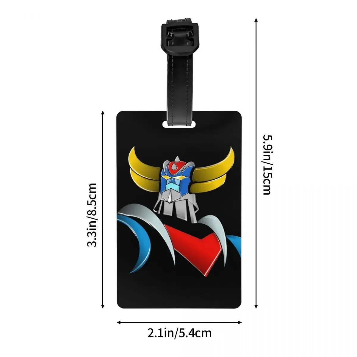 étiquettes à bagages personnalisées goldorak grendizer pour valises, mignonnes, anime ufo robot goldrake, couverture de confidentialité, carte d'identité