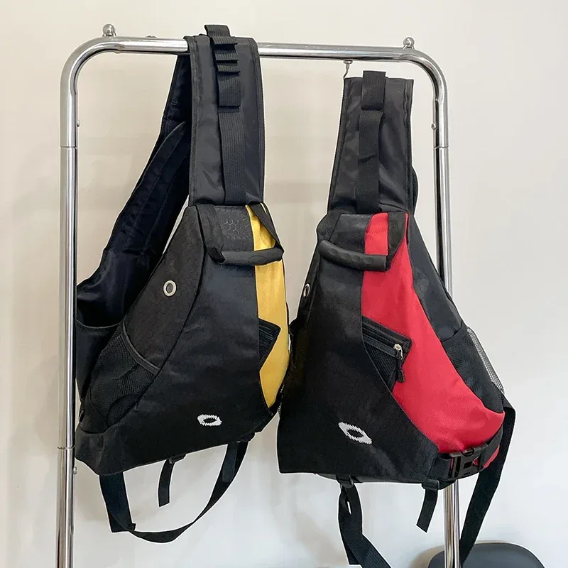 sac de poitrine de grande capacité, sacs à bandoulière latéraux de grande capacité avec plusieurs poches, adapté aux sports de plein air, aux voyages et au cycl