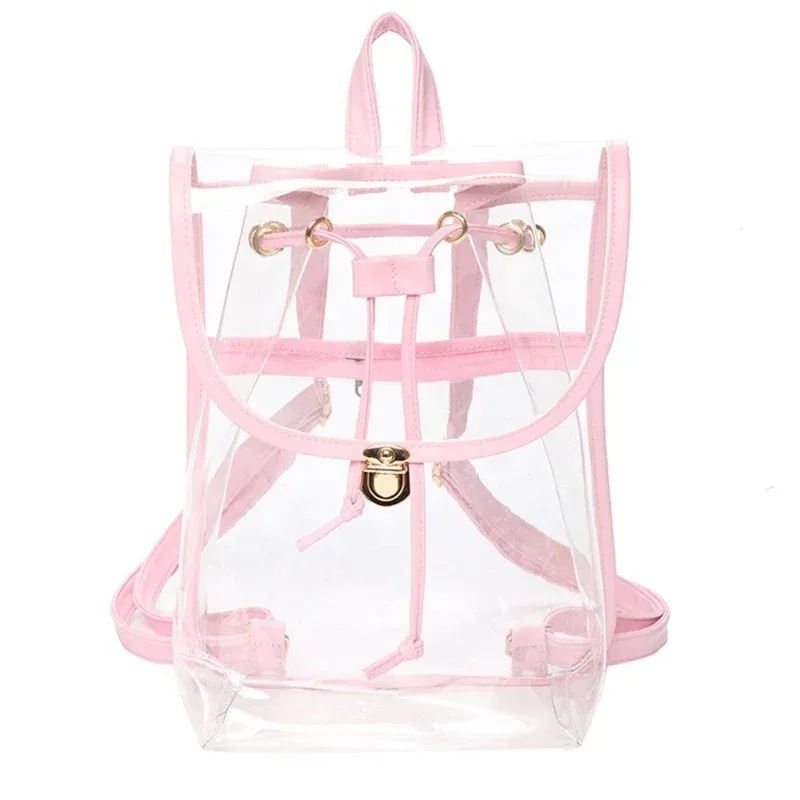 sac à dos transparent en pvc pour femmes, sacoches, à l'école, initié