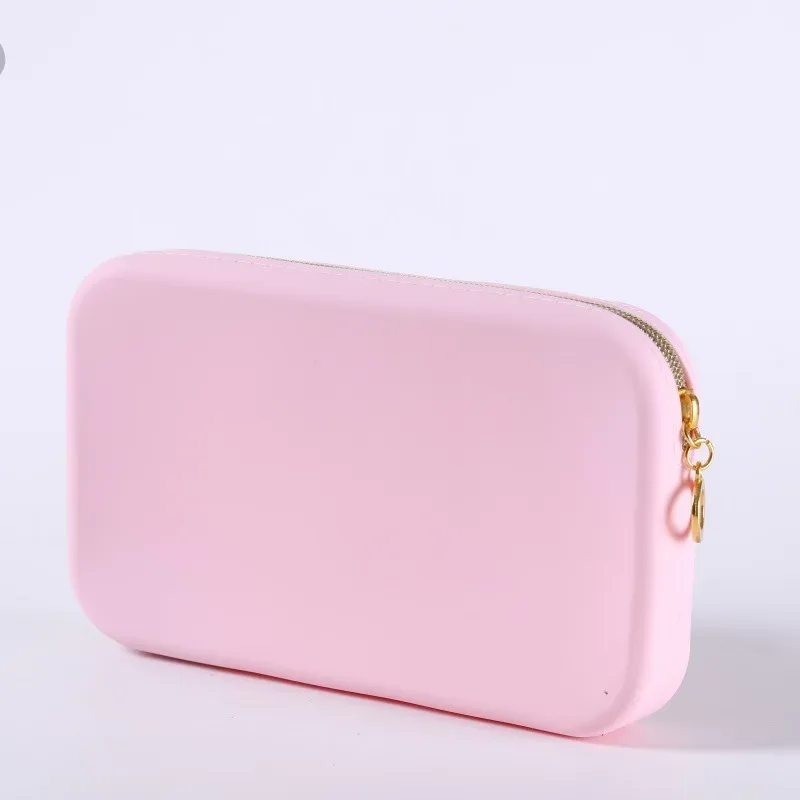 sac de rangement cosmétique carré en silicone, grande capacité, support portable pour pinceaux de maquillage, organisateur de cosmétiques étanche pour voyage