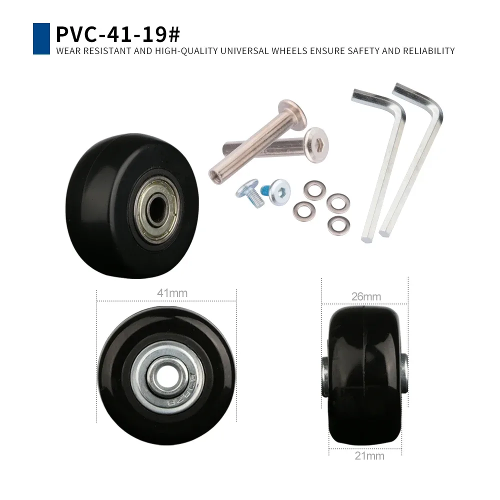 accessoires de bagages, roues d'avion, poulie de valise, roue muette, pièces résistantes à l'usure, rouleaux de réparation, 2 pièces 4 pièces