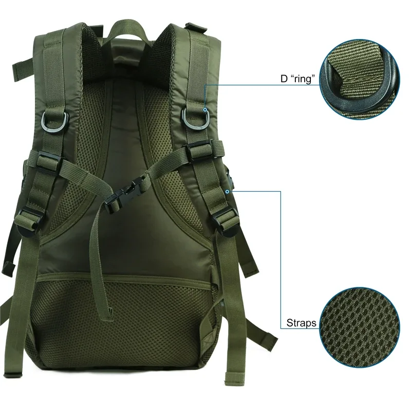 sac à dos imperméable en nylon pour hommes et femmes, sac de voyage léger pour escalade, randonnée, sport de plein air, d'école, noir