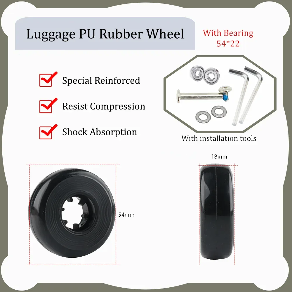rouleaux de compression en caoutchouc pu pour bagages, roue de remplacement, valise à roulettes, boîte à mot de passe de voyage, accessoires de réparation, degré d'usure
