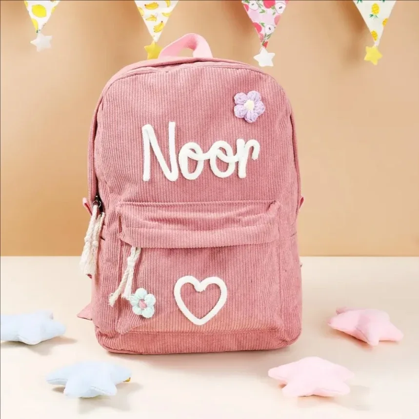 sac à dos personnalisé de grande capacité, cadeau de noël, fait à la main, nom unique, corde multicolore personnalisée, fil, couleur arc-en-ciel, décoration