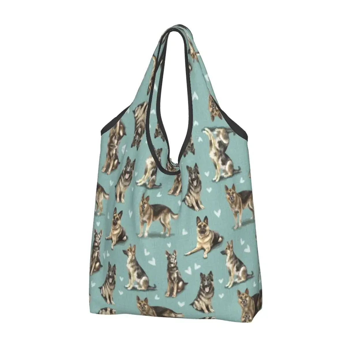sac fourre-tout réutilisable pour femmes, sacs de courses d'épicerie portables, troupeau de contribuables allemands, sac à provisions pour amoureux des chiens, loup alsacien