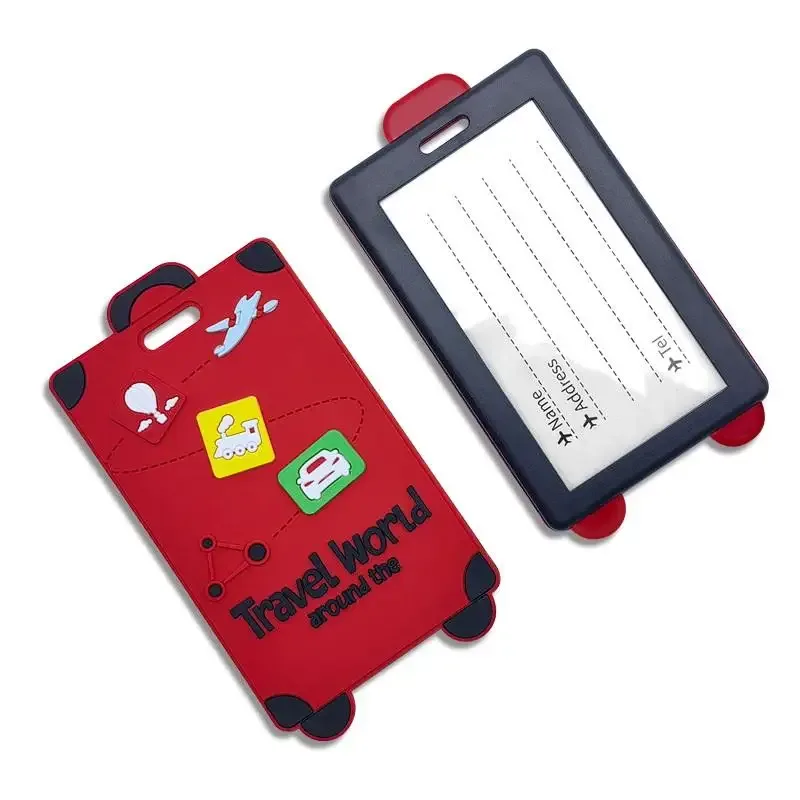 vente flash : étiquette à bagages en caoutchouc souple, anti-perte, inscription, identification logistique, carte d'embarquement, étiquette de valise, étiquette à bagages en silicone