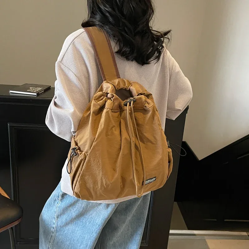 sac à mains femme sac à dos femme sac à dos voyage sacs à dos multifonctionnels pour femmes, en nylon, grande capacité, fourre-tout à bandoulière, seau à cordon de serrage, sac à dos de voyage