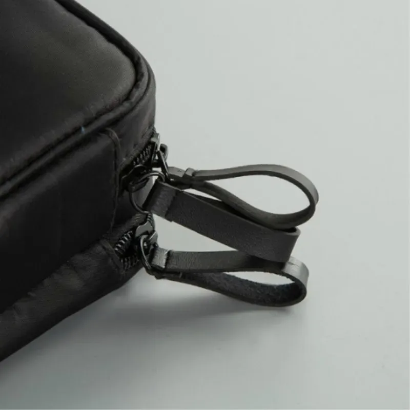 mini trousse de maquillage noire pour femmes, sac de rangement de voyage en nylon pour filles, mode quotidienne, petits sacs à cosmétiques à fermeture éclair