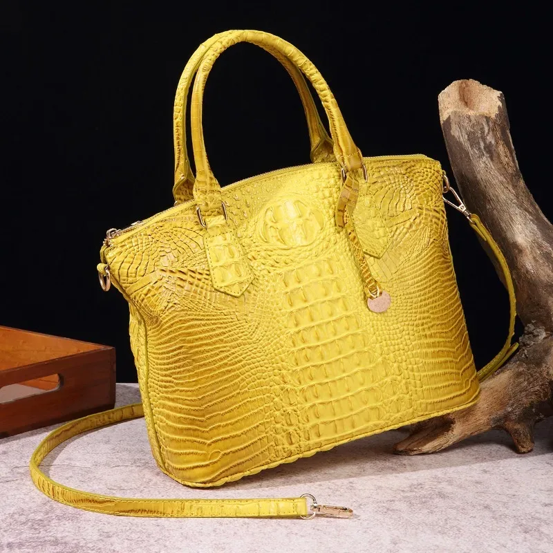 sac à bandoulière en cuir gaufré croco grande capacité, sac à main de luxe ombré pour femme, sac de voyage, cadeau