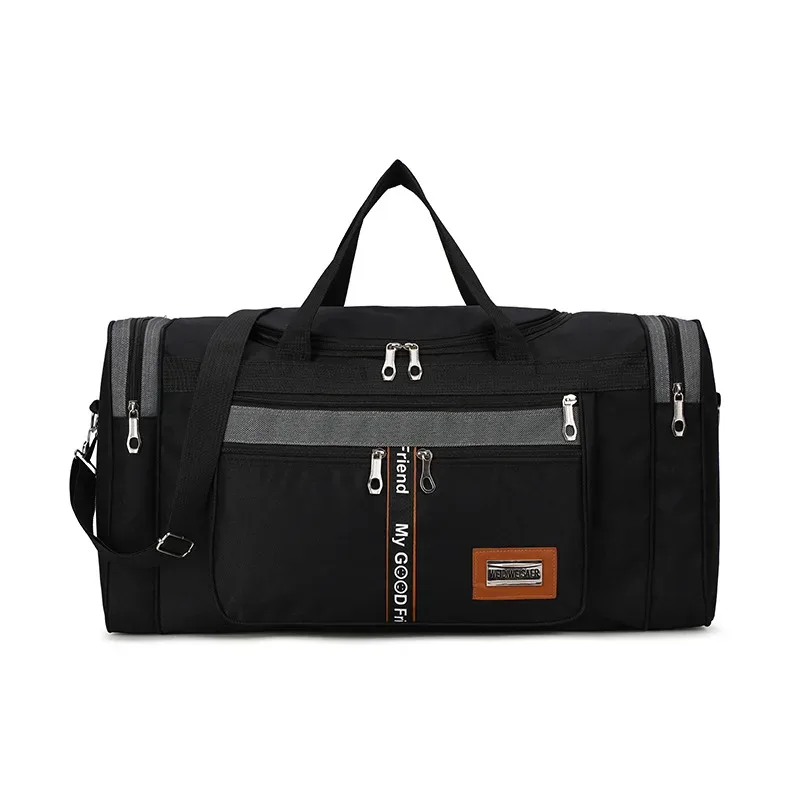 sac de voyage grande capacité, sac à main portable, bagage de transport en plein air, pratique, sacs de sport de week-end pour hommes, lettres aléatoires