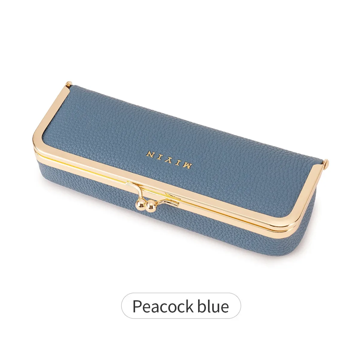 miyin étui à bijoux multifonctionnel pour femme à imprimé léopard avec fermeture kiss lock, étui à lunettes, essentiel de voyage, organisateur de rouge à lèvres et cosmétiques