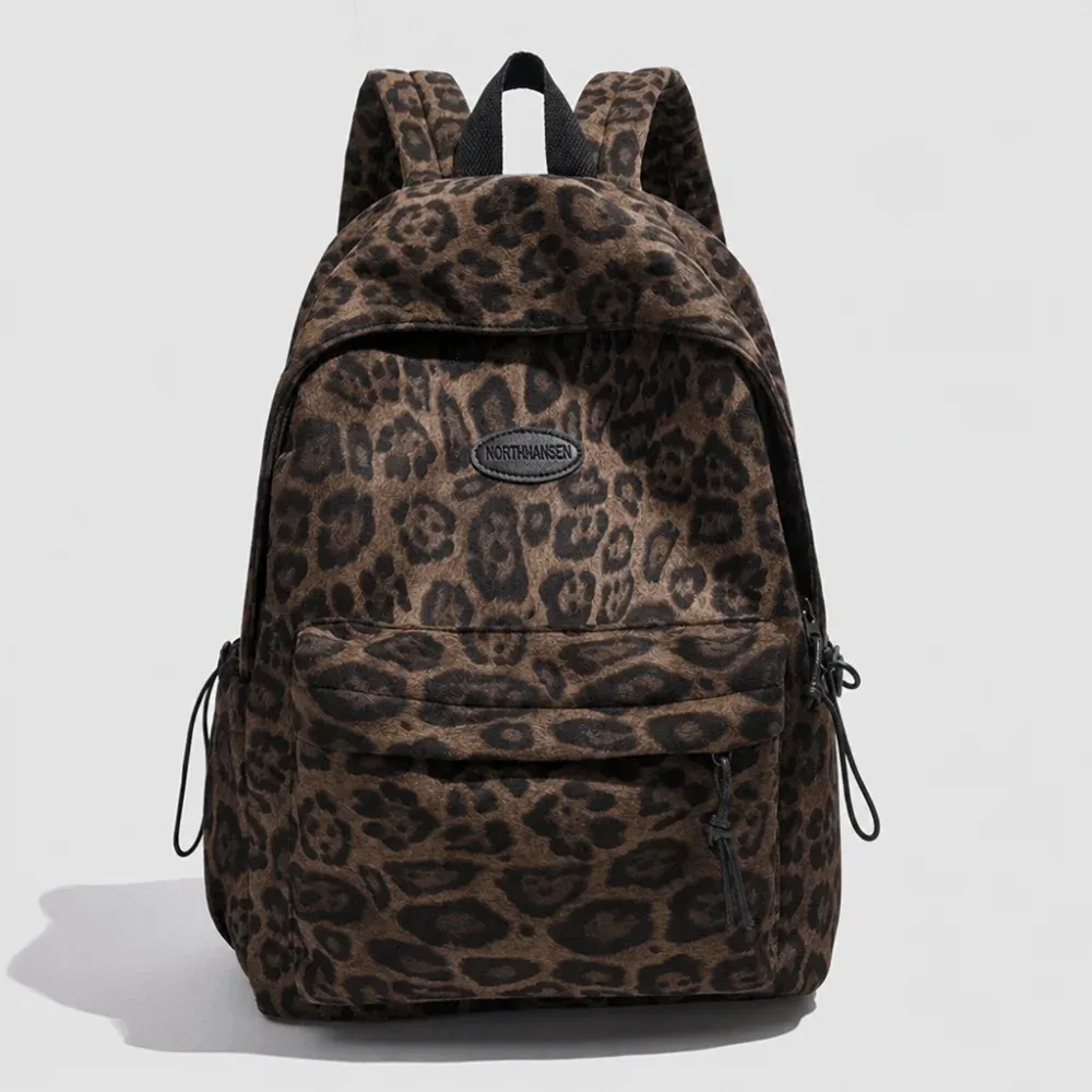 sac à dos pour ordinateur portable imprimé léopard, grande capacité, multi-poches, cartable pour étudiants, sac de voyage oxford pour adolescentes