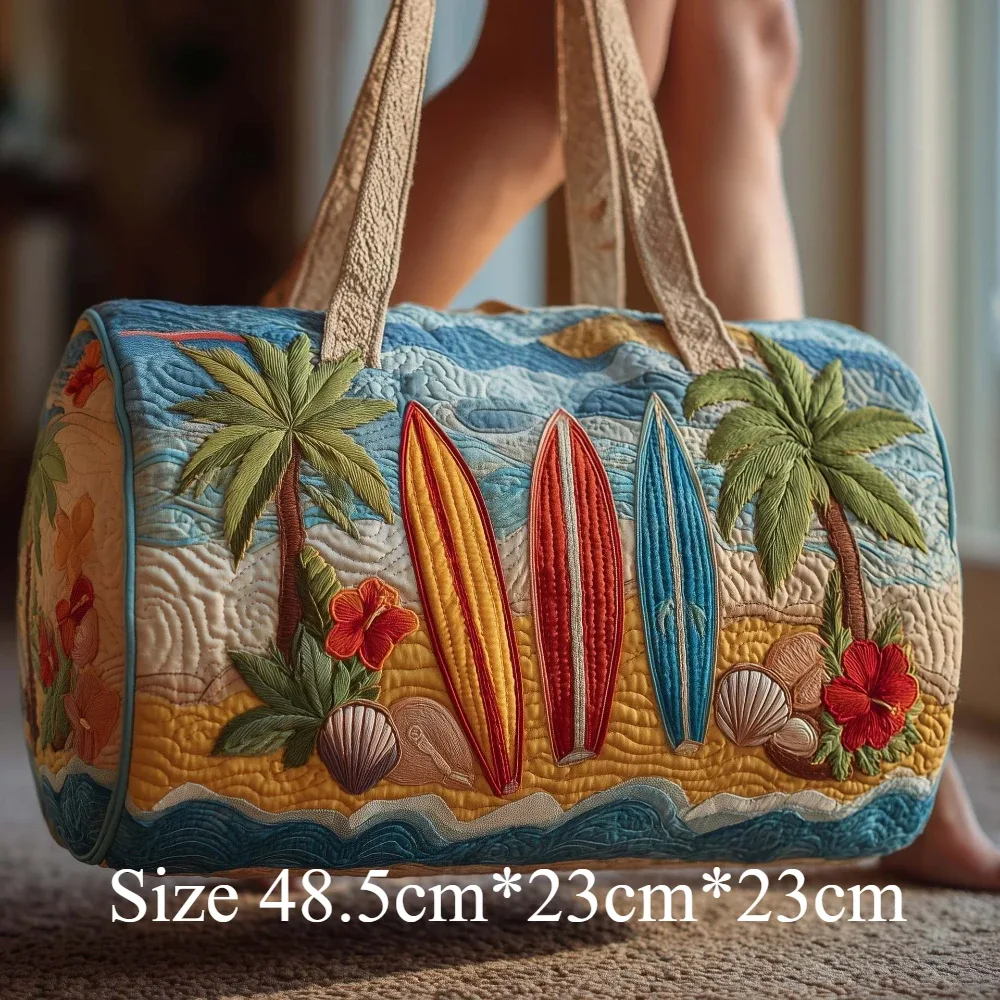 sac de plage matelassé 3d pour hommes et femmes, imprimé en relief y2k, coquillage, palmier, sac de voyage, sac de plage d'été