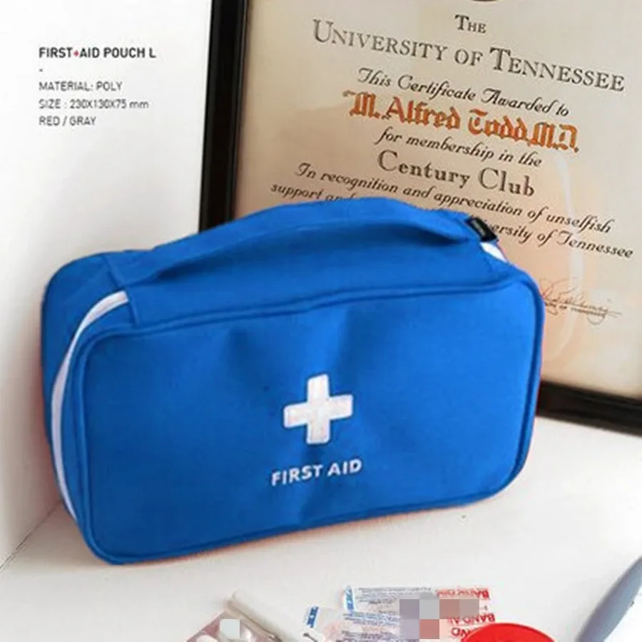 trousse de premiers secours en tissu oxford, 1 pièce, portable, pour voyage, sac de transport d'urgence, sac médical d'extérieur, étui de rangement