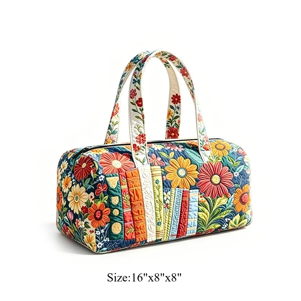 sac matelassé floral vintage style bohème pour femme, sac de voyage artistique pour halloween, sac de week-end pour amoureuses des animaux, sac de nuit