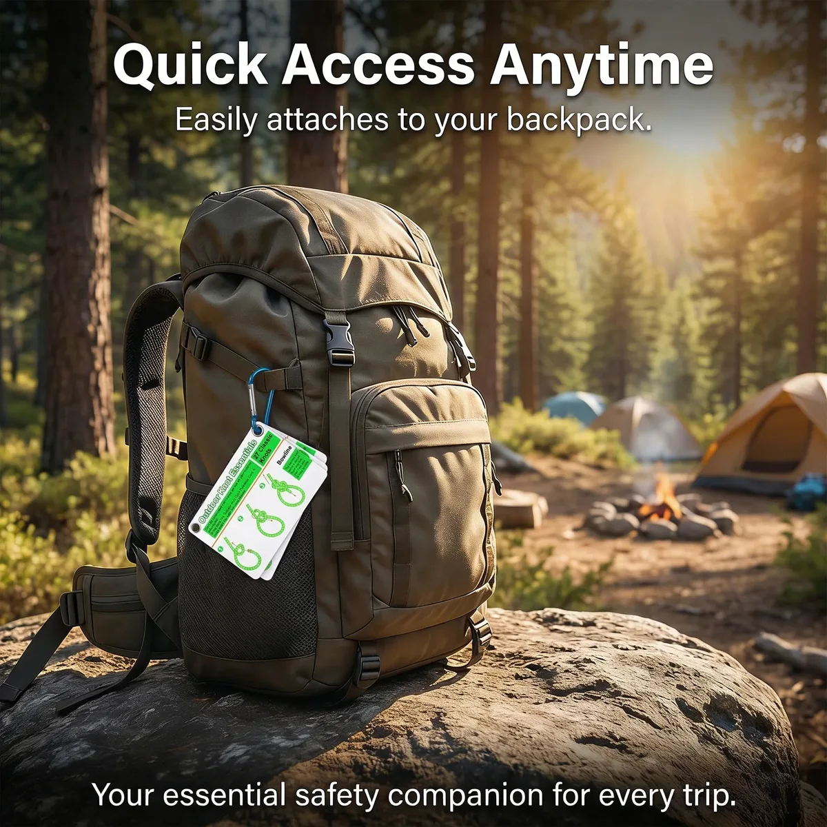 guide visuel nœuds plastique imperméable cartes survie scouts randonneurs cadeaux camping clip sac dos zinc blanc vert rose