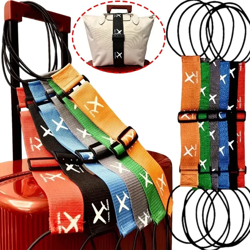 sangle fixe de bagage en nylon imprimé d'avion, sangle de bagage élastique réglable, ceintures de bagages, valise de sécurité de voyage, sangles de transport