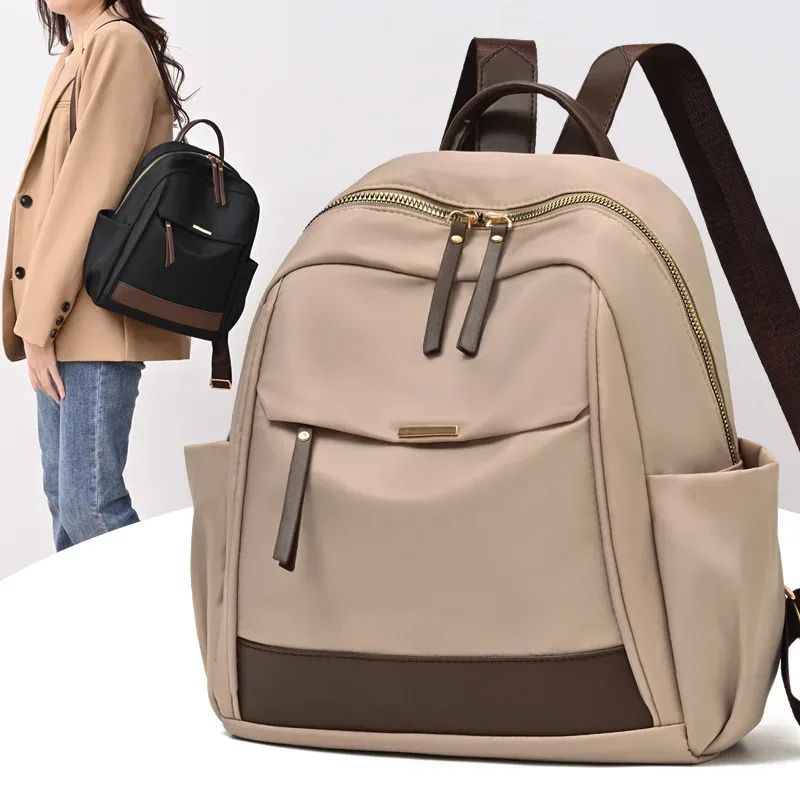 sac à dos antivol en nylon pour femmes, grande capacité, sac à dos de voyage léger, sac à bandoulière multi-poches pour l'école et les déplacements