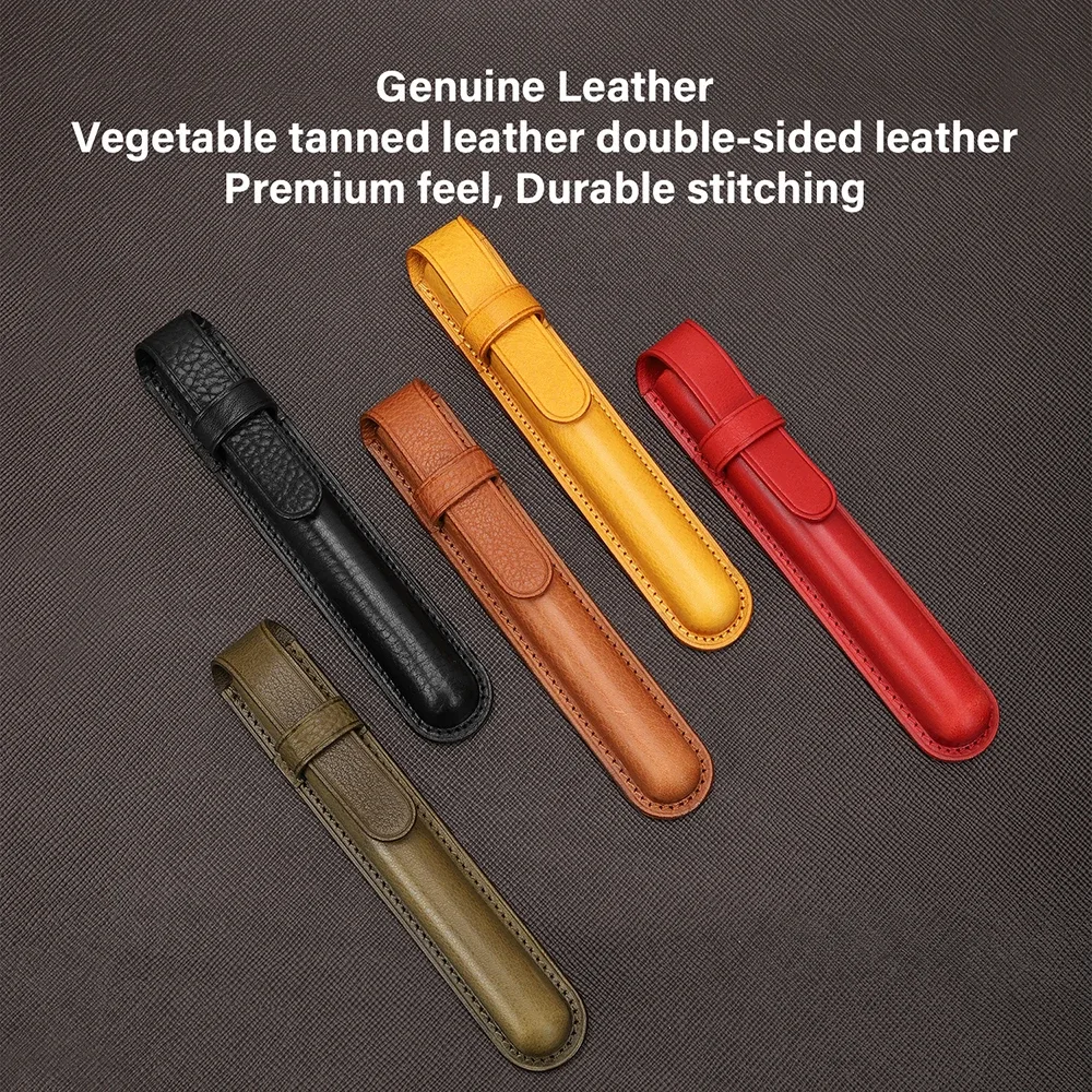 crazysmith étui à stylos en cuir fait main, porte-stylo, housse de protection, étui en cuir de vachette pour stylo-plume, accessoires pour stylos