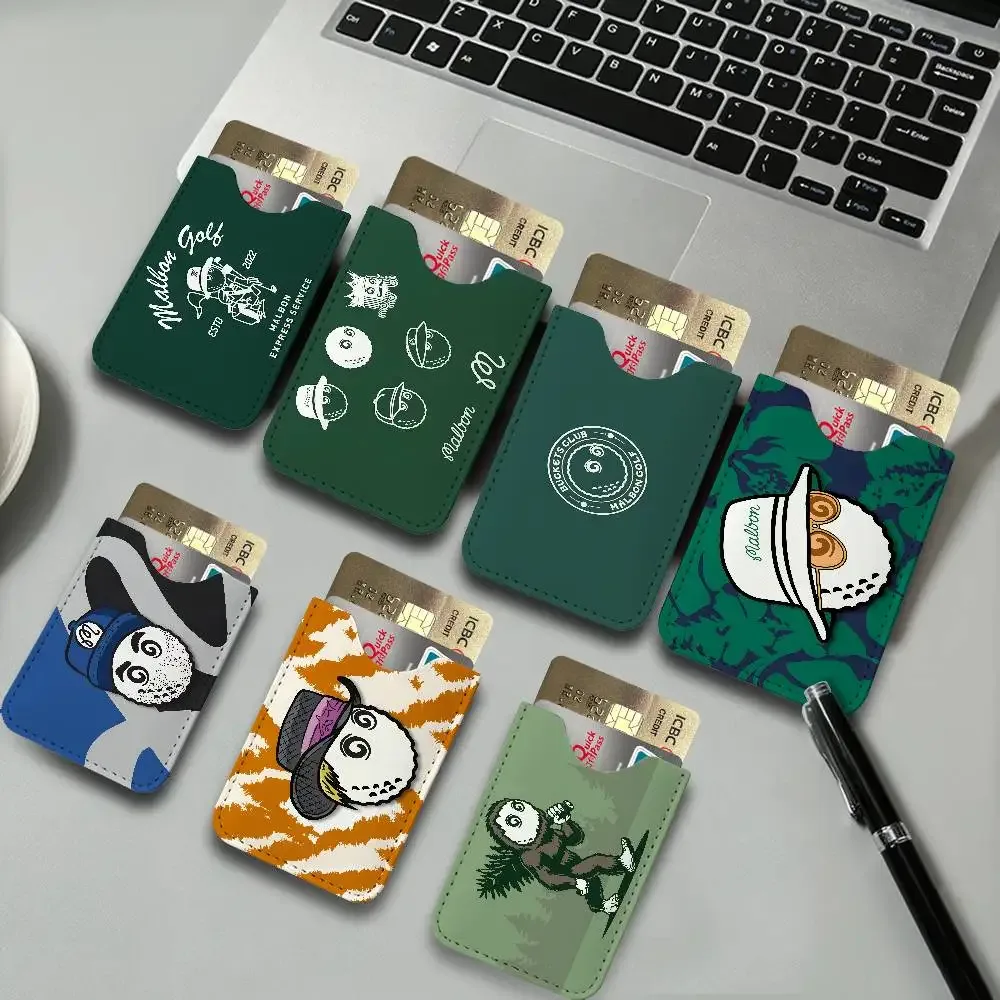 porte-cartes en cuir pu malbon fashion golf, ultra fin, organisateur de cartes de crédit et d'identité, porte-cartes de visite léger