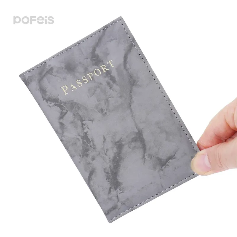 étui porte-passeport en marbre, accessoires de voyage, couverture d'identité pour femmes et hommes, couverture de passeport pour carte bancaire, étui portefeuille d'affaires, pochette