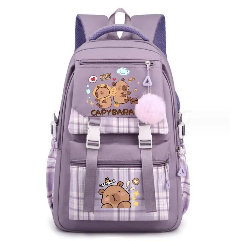 sac à dos imprimé capybara pour femmes, pour ordinateur portable, grande capacité, cartable d'école pour filles et adolescentes, 4 couleurs, cadeau