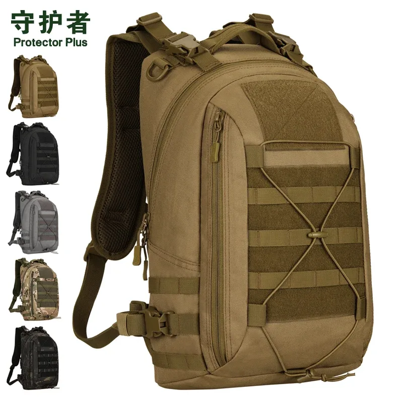 sac dos nylon camouflage noir vert bandes grises fixation velcro poche latérale tissu mousse ergonomie usage voyage