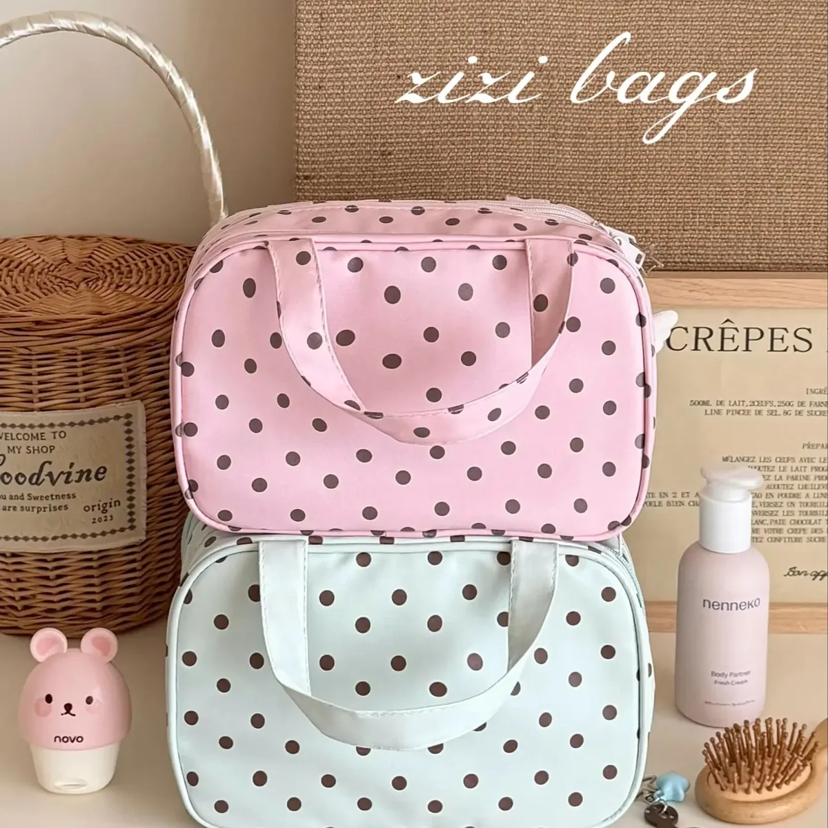 sac de rangement cosmétique portable à grande capacité, à 3 compartiments, sac de toilette de voyage, trousse de maquillage à main pour femmes