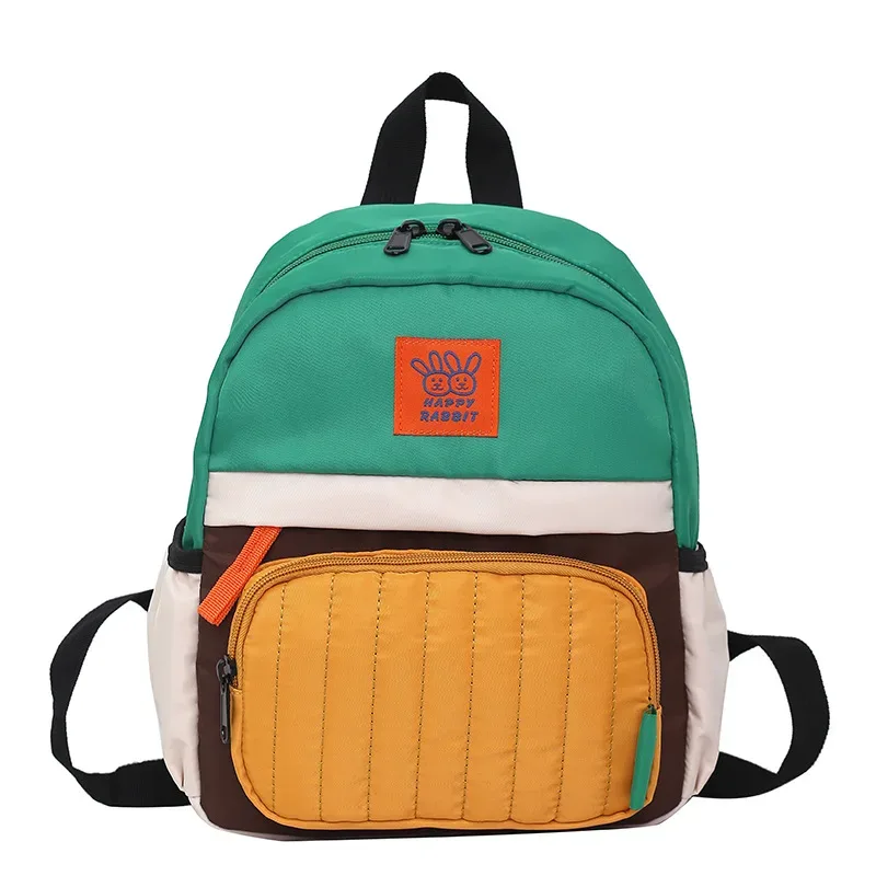 sac à dos coréen pour enfants, style color block tendance, sac à dos double épaule pour étudiants, grande capacité, léger, pour activités de plein air, parent-enfant