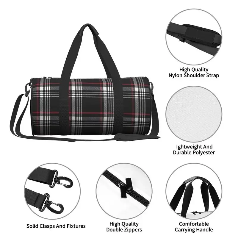 sac de voyage en tissu écossais gti, sac de sport léger et portable, sacs de fitness imperméables, bagage à main, sacs de sport, de gym et de yoga