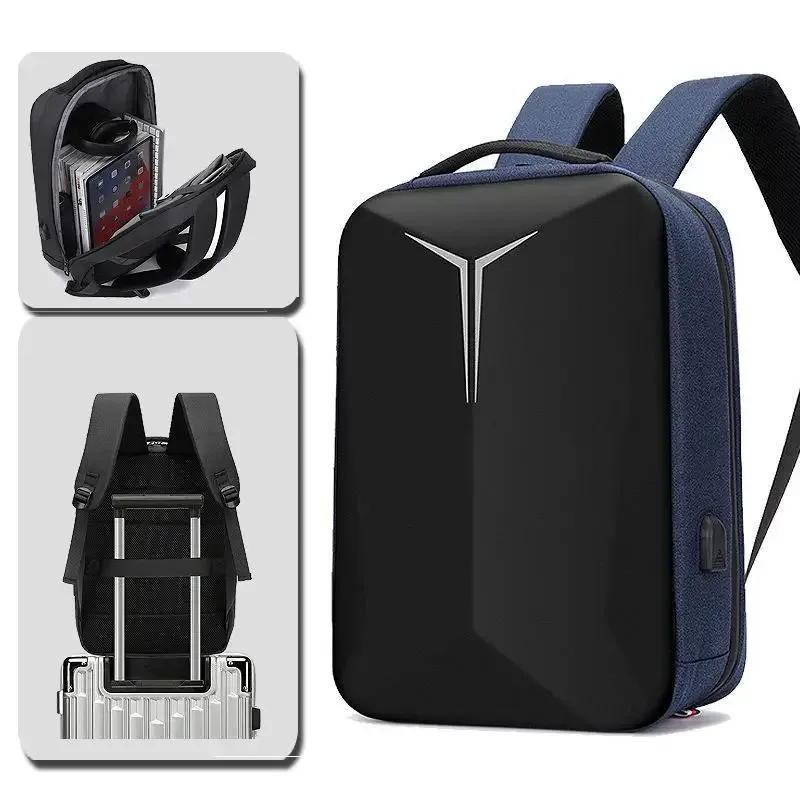 sac à dos d'affaires de grande capacité pour hommes, coque rigide, haut sens, décontracté, étanche, réfléchissant, pour ordinateur portable, usb, cartable pour hommes
