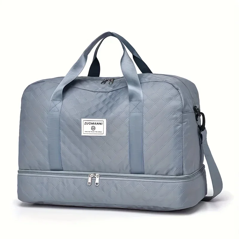 sac de sport de luxe, sac à main de grande capacité, initié et sac fourre-tout à bandoulière avec séparation de support sec, poches latérales pour touristes, voyage, salle de sport