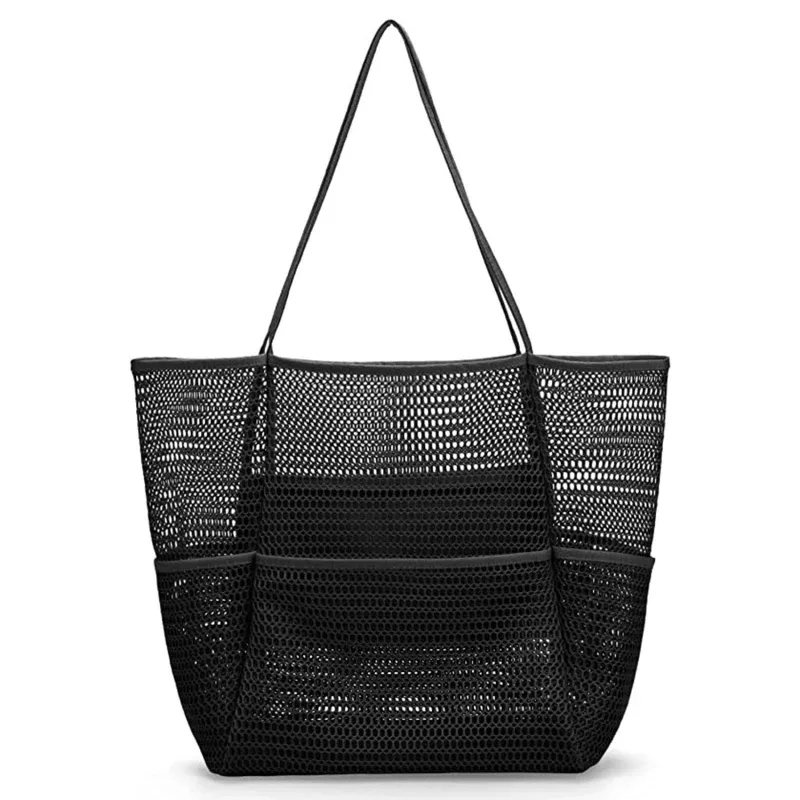 sac à main en maille de plage pour femme, sac de plage de natation pour femme, sac de voyage de grande capacité, sac de rangement portable, sac à main multifonction