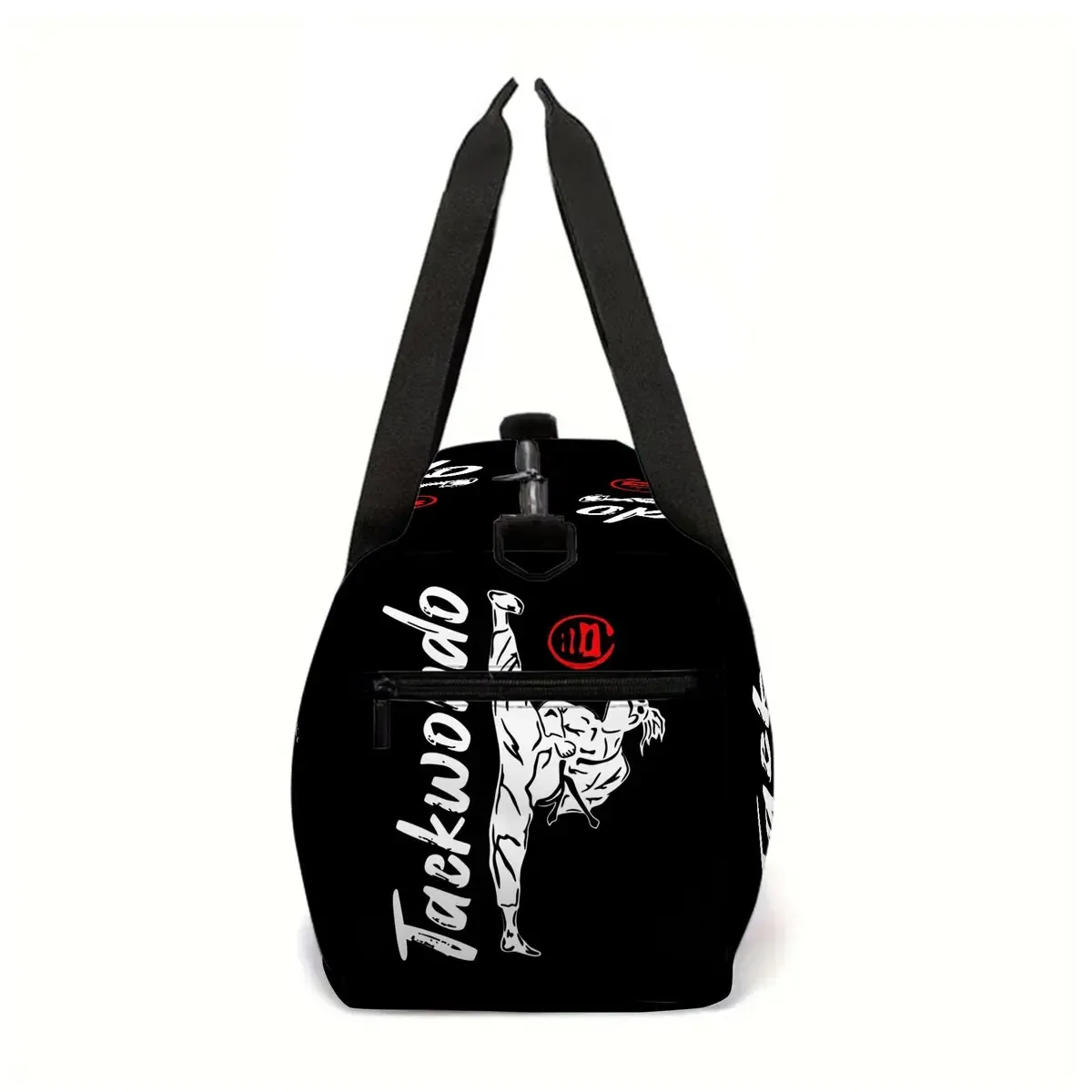 sac de voyage scolaire 2d plat style dessin animé taekwondo judo, grande capacité, sac à fermeture éclair, meilleur cadeau pour garçons et filles, style tendance