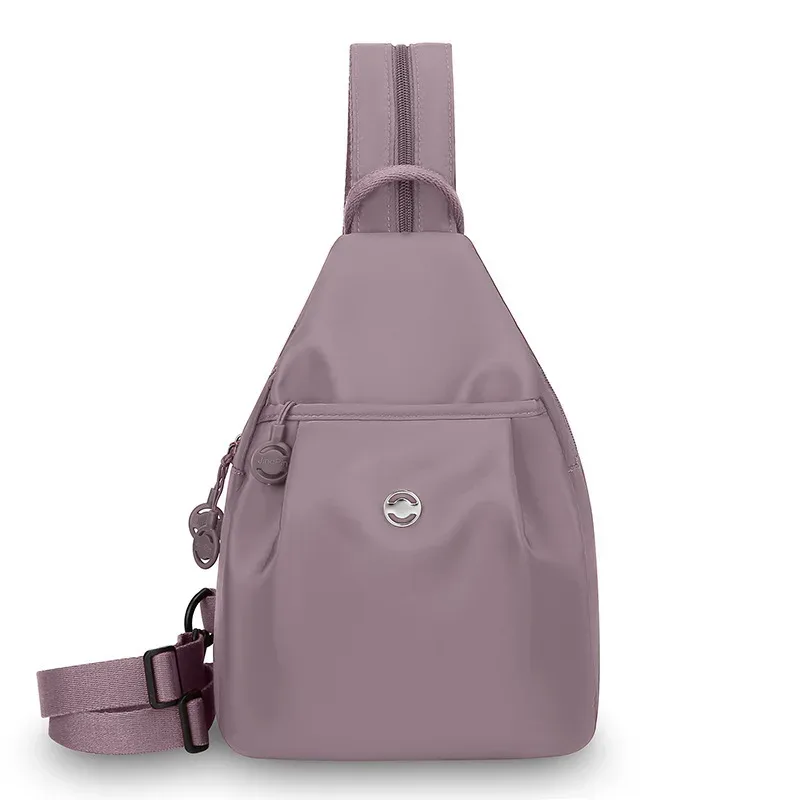 mini sac à dos léger pour femme, sac de poitrine en tissu oxford avec fonction antivol, sac à dos convertible simple, élégant et polyvalent
