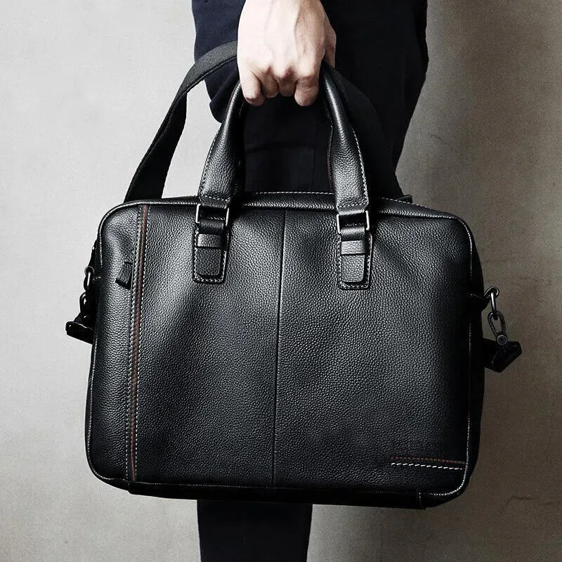 sac à main d'affaires en cuir de vache de haute qualité pour hommes, sac à bandoulière 100% mallette en cuir véritable pour hommes, sac à bandoulière pour les déplacements