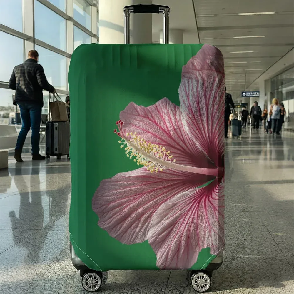 housse de bagage à imprimé fleur d'hibiscus, adaptée aux bagages de 18 à 32 pouces, manchon pour poignée de bagage, accessoires de voyage