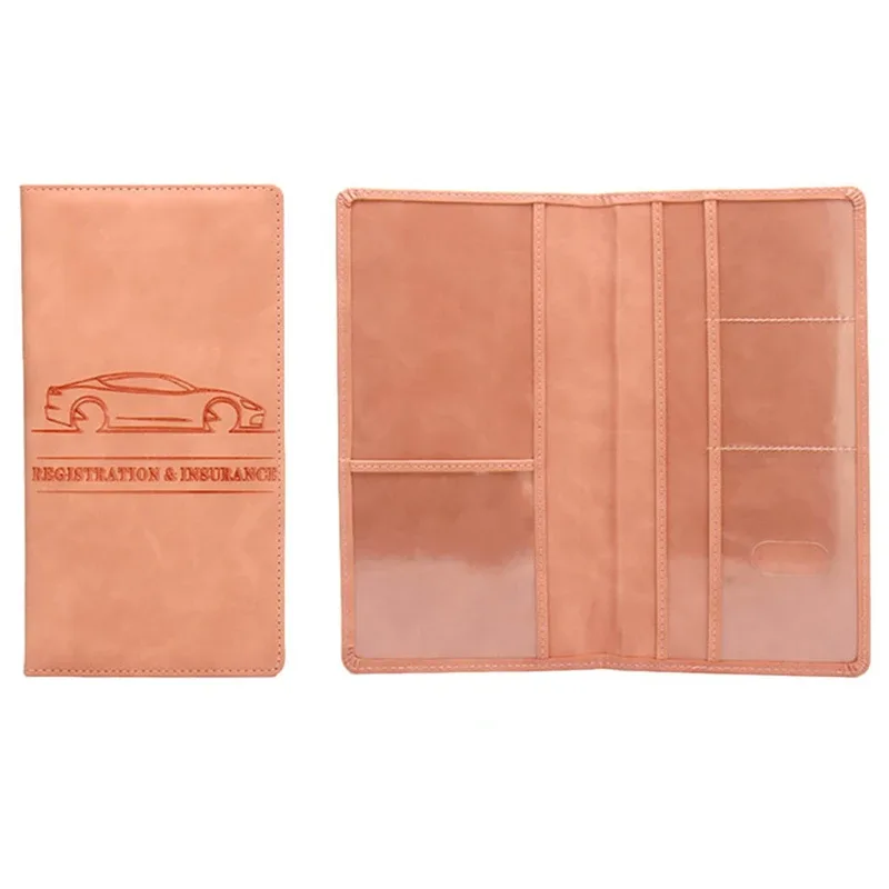 porte-assurance d'enregistrement de voiture, couverture de permis de conduire, documents automobiles en cuir, sac de rangement de permis de conduire, porte-carte de crédit