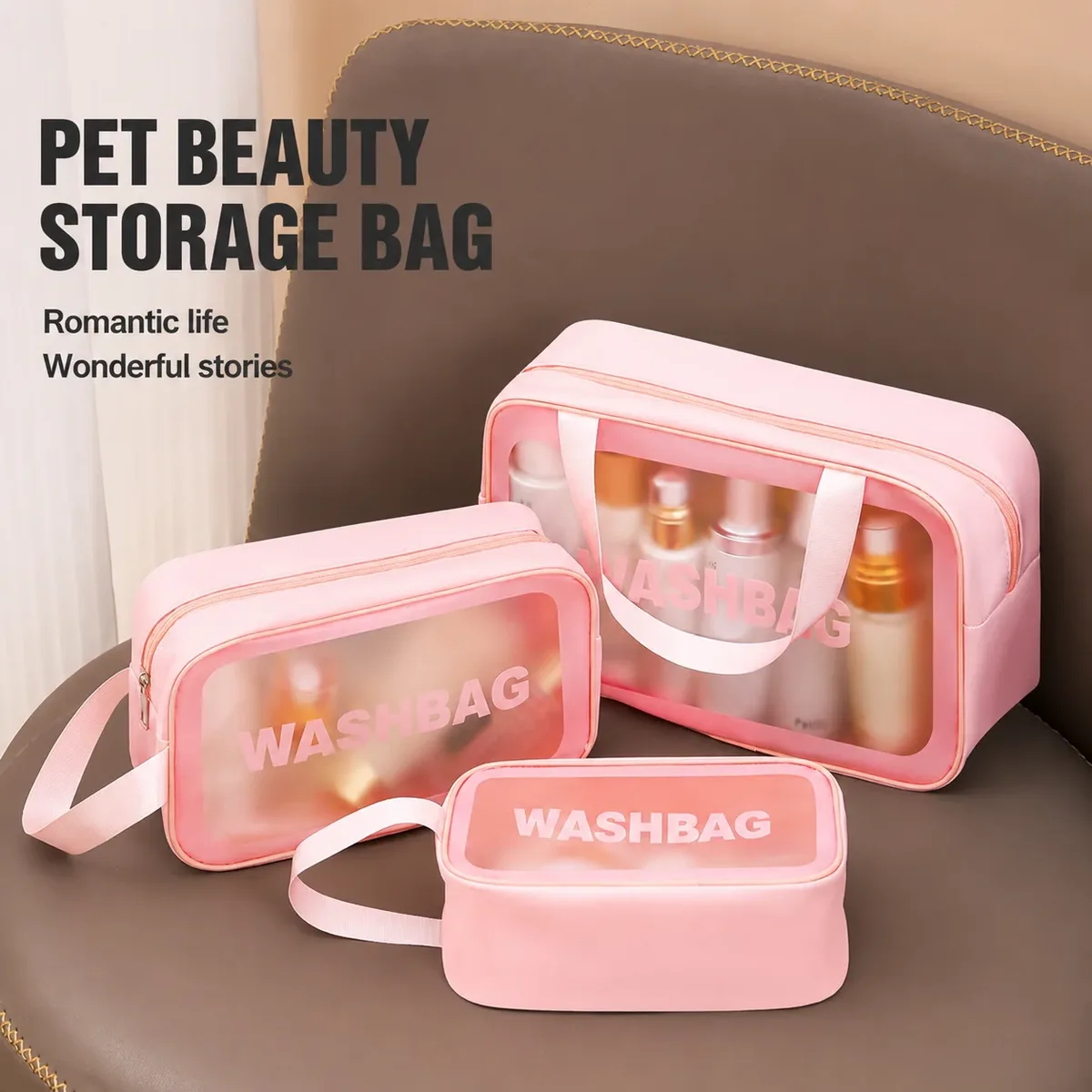 trousse de toilette de voyage, grande trousse transparente pour articles de toilette, sacs de maquillage imperméables et drainants, trousse de lavage épaissie en pvc pour femmes et hommes